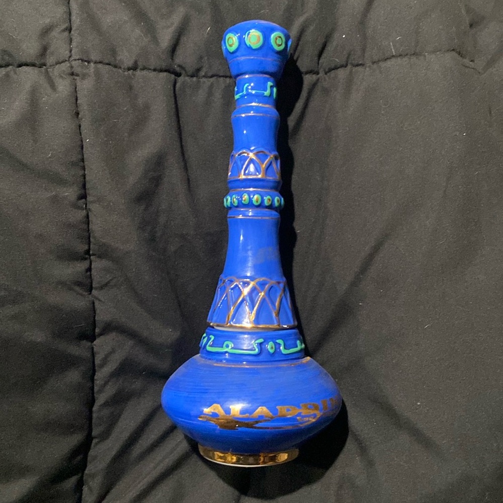 Vintage Aladdin Las Vegas Casino 12" Cobalt Blue Genie Bottle Magic Lamp #016711